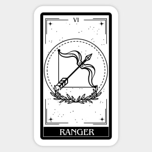 Ranger Tarot Card D&D Nat 20 Dungeons & Dragons T-Shirt Black Sticker